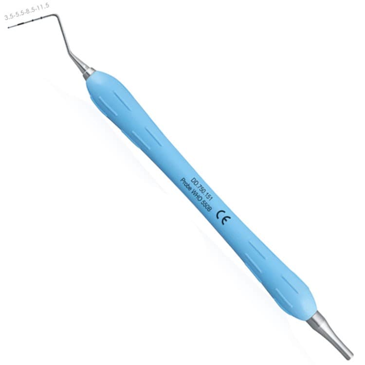Easy-Color Probe Periodontal se color-coded fig. 550B WHO (Light blue) – oficiali Falcon Medical produkto nuotrauka
