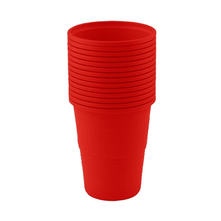 Disposable plastic cups red 200ml (Pack of 100 pieces) – oficiali Falcon Medical produkto nuotrauka