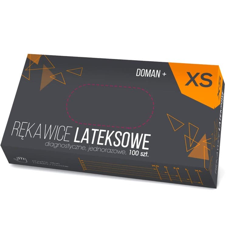 Latex examination gloves powdered size XS (box of 100) – oficiali Falcon Medical produkto nuotrauka