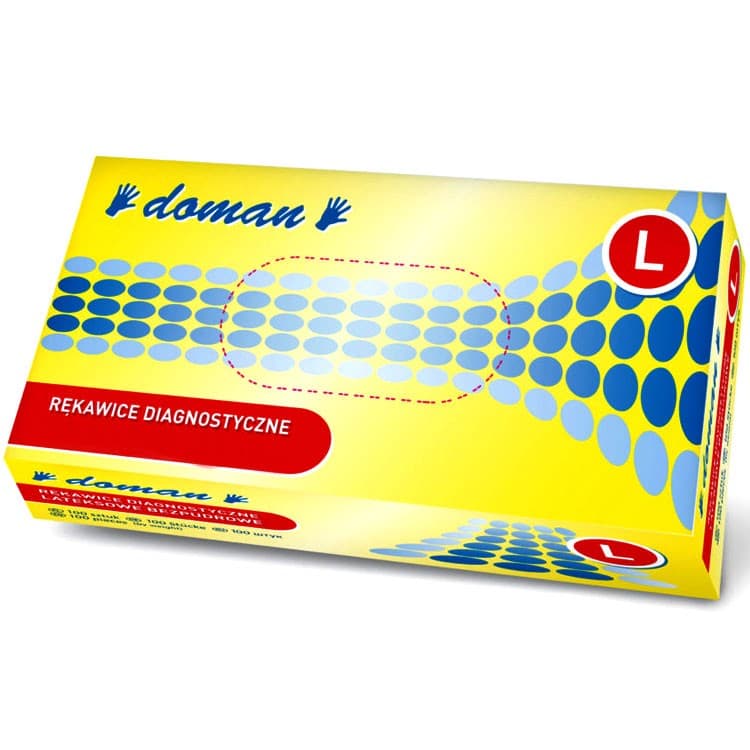 Latex examination gloves powdered free size S (box of 100) – oficiali Falcon Medical produkto nuotrauka