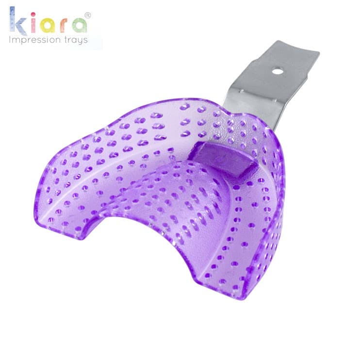 DENTALINE disposable impression trays dentate upper x-large fig. 9 (Transparent Purple) (Pack of 15) – oficiali Falcon Medical produkto nuotrauka