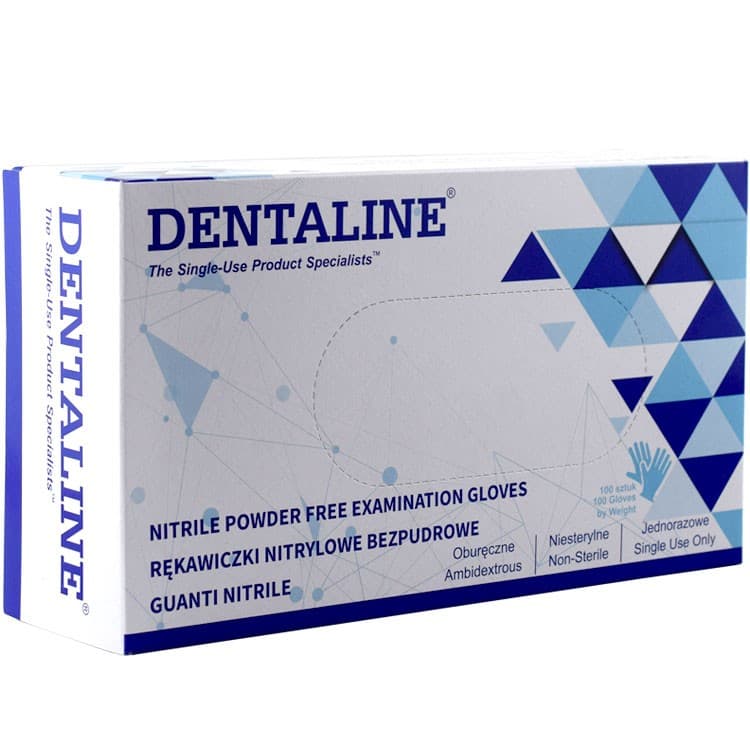 Dentaline Nitrile gloves blue powder free size S (box of 100 gloves) – oficiali Falcon Medical produkto nuotrauka