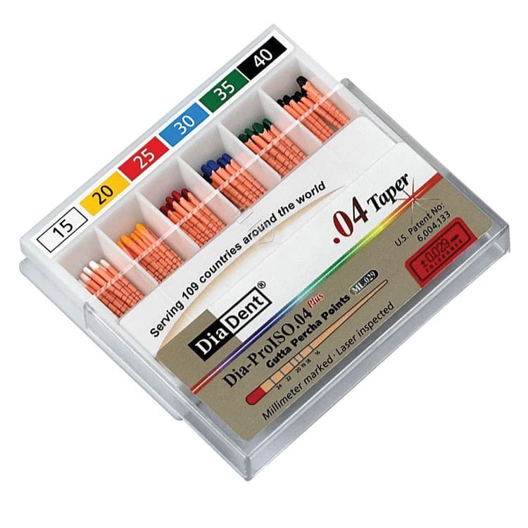 Diadent Gutta Percha points ML.029 ISO # 45 (120 pieces) – oficiali Falcon Medical produkto nuotrauka