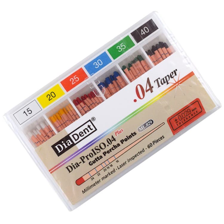 Diadent Gutta Percha points Dia ProISO .04 taper ISO # 20 (60 pieces) – oficiali Falcon Medical produkto nuotrauka