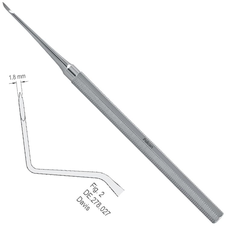 Elevator root tip pick SE Davis left fig. 2 – oficiali Falcon Medical produkto nuotrauka